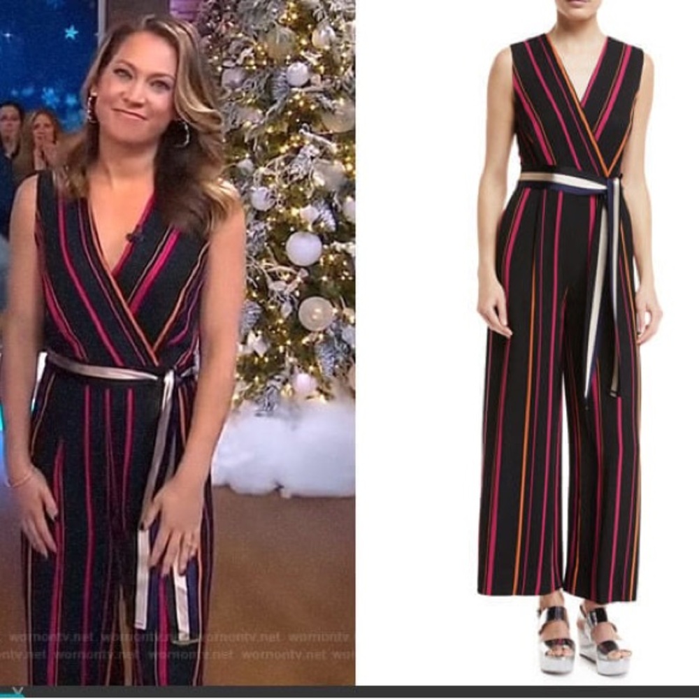 Diane von Furstenberg
Striped Crossover Wide Leg Cropped Jumpsuit Size 4